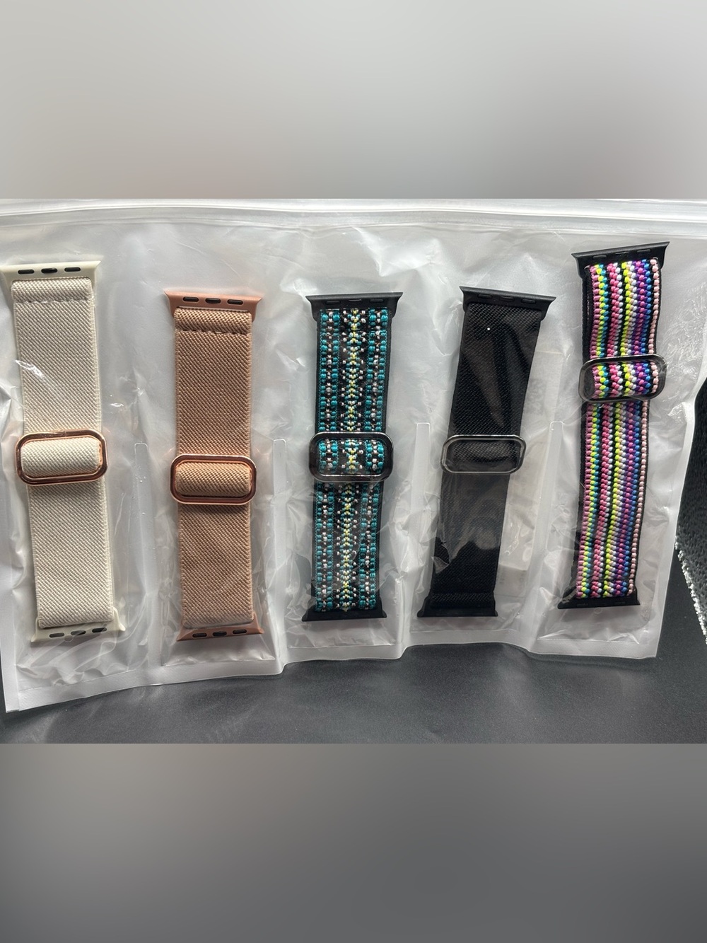 New Five-Pack Replacement Watch Bands for Smartwatches — Multicolor Set